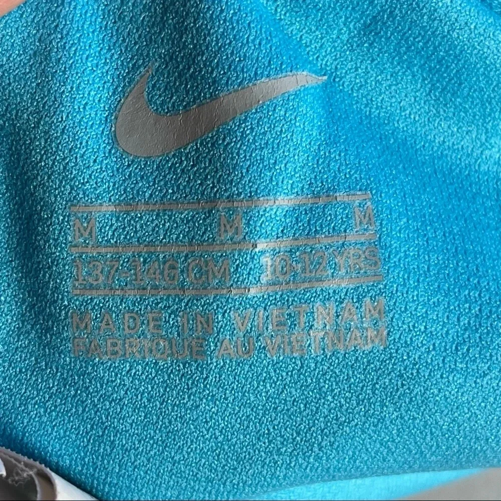 Nike Swimwear Girls Blue Mash Up Sporty Racerback One-Piece Swimsuit Sz 10-12